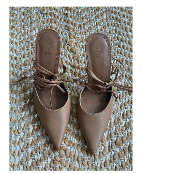 ASOS Design tan ankle tie stilettos - Size 7 (W) - Picture 1 of 8